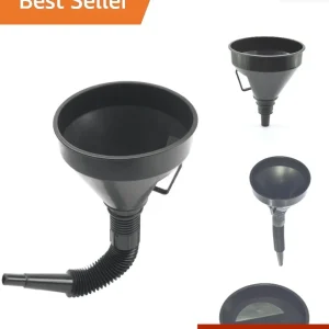 Wide Neck Economy Funnel with Removable Extension – For Effortless Fluid Pouring
