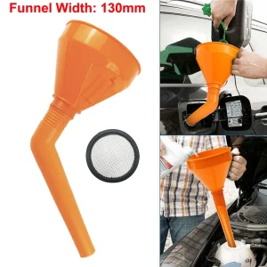Heavy Duty Pressure Funnel Car Fuel Oil Water Gas Petrol Flexible Spout Filter