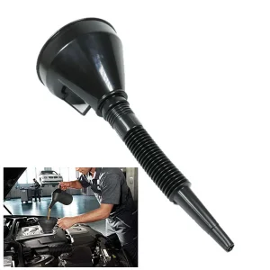 1* Auto Car Motorcycle Boat Flexible Large Funnel Oil Water Gas Fuel Spout Black
